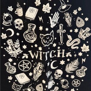 Black Graphic Witchy T-Shirt